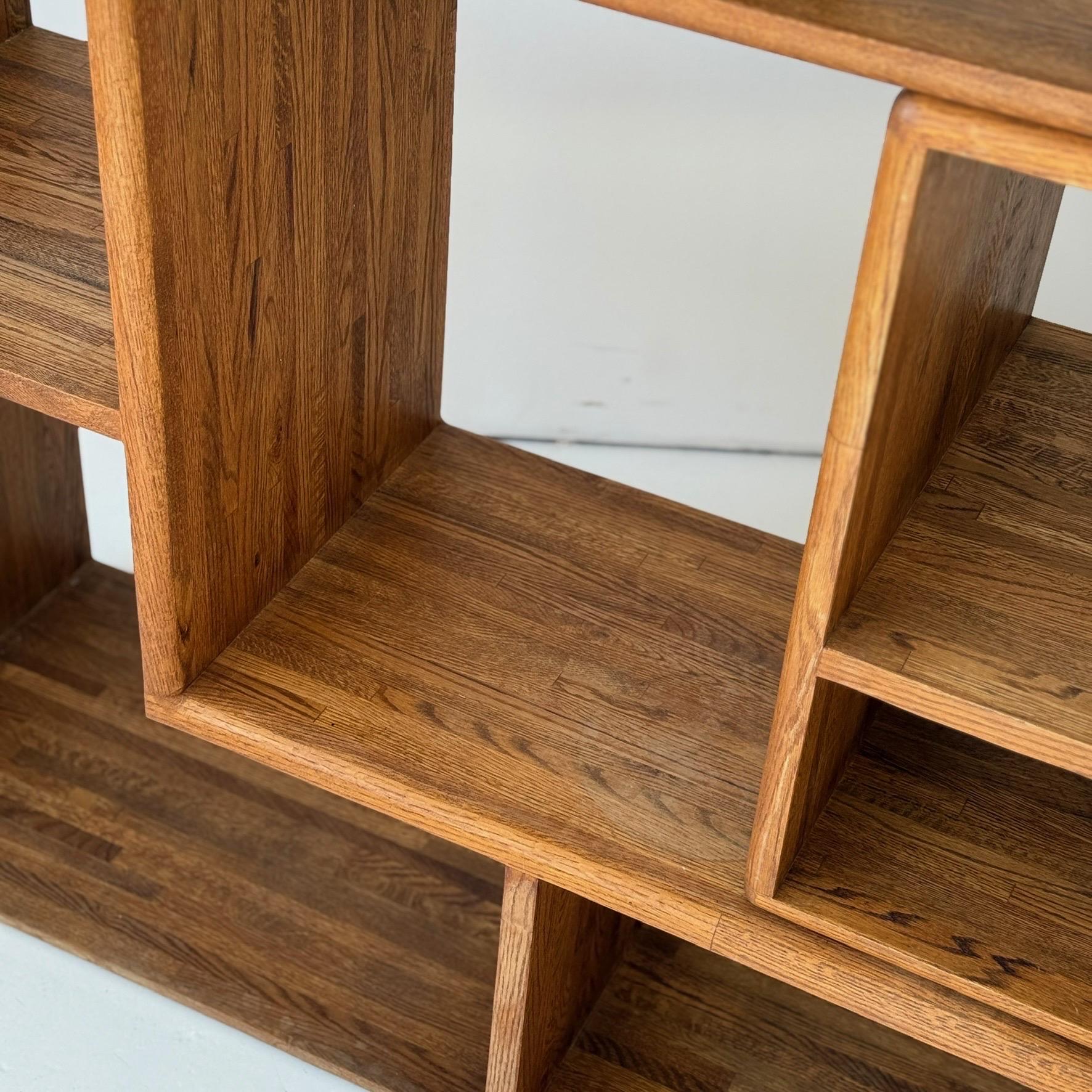 Studio Made Custom Oak Shelving Unit For Sale 5