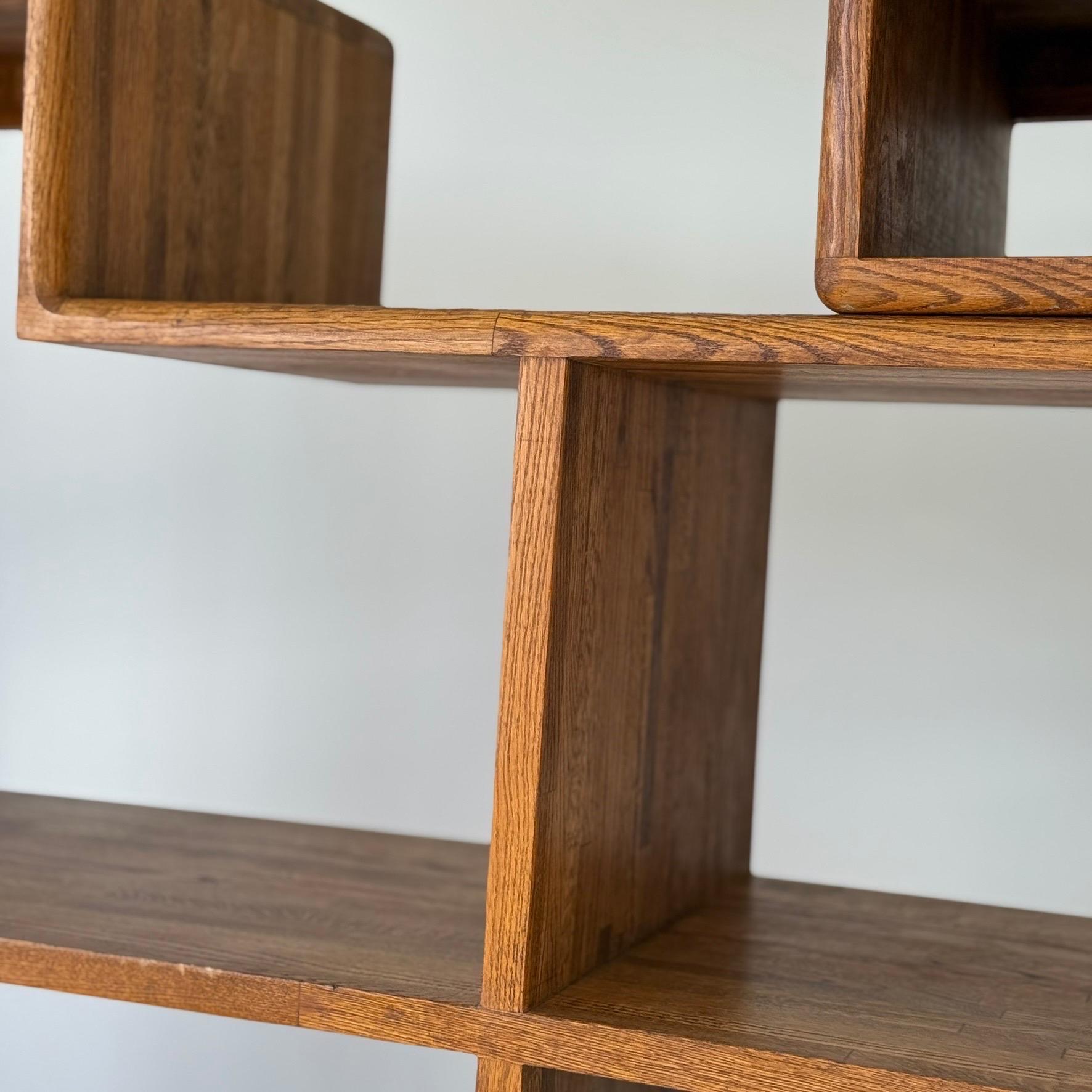 Studio Made Custom Oak Shelving Unit For Sale 6