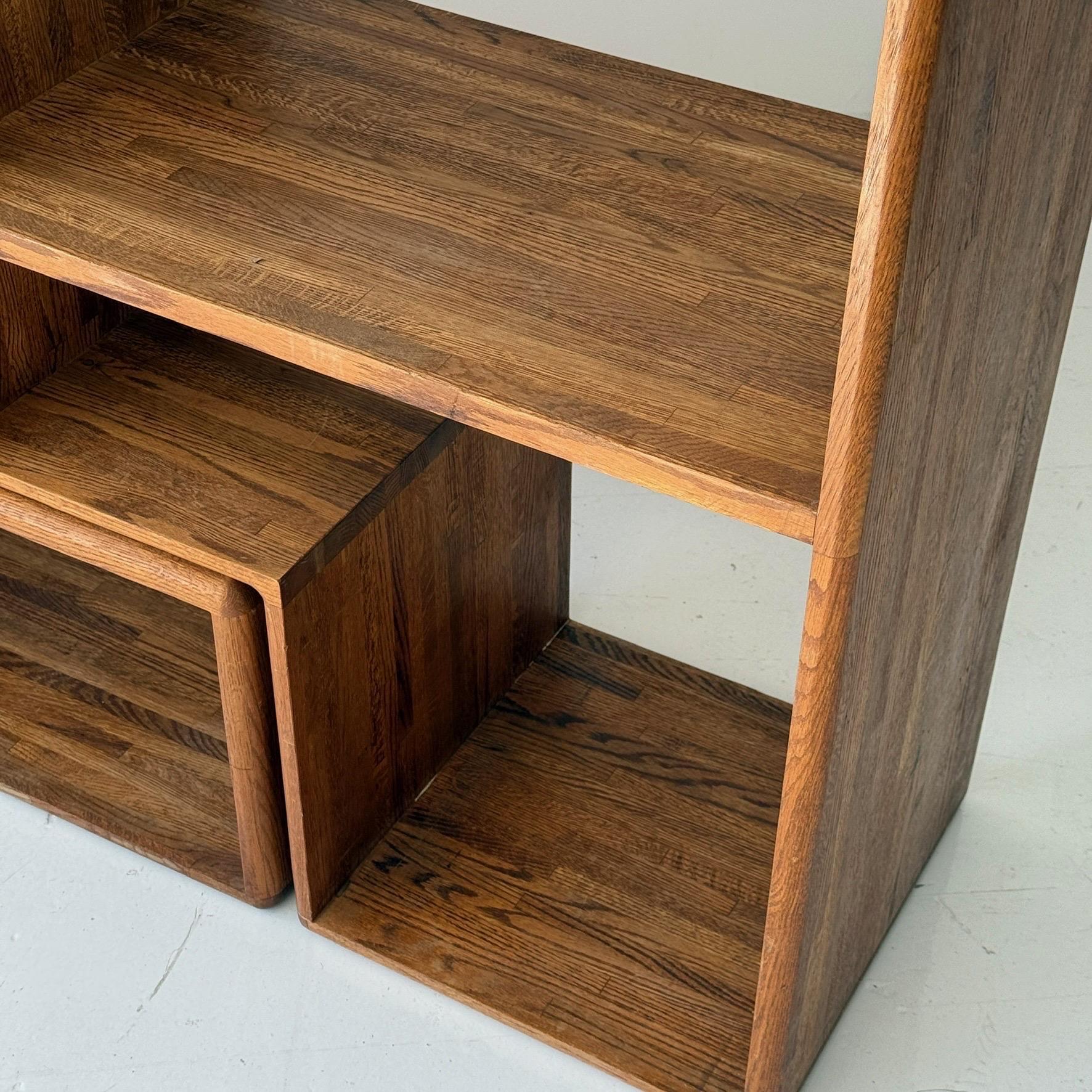 Studio Made Custom Oak Shelving Unit For Sale 7