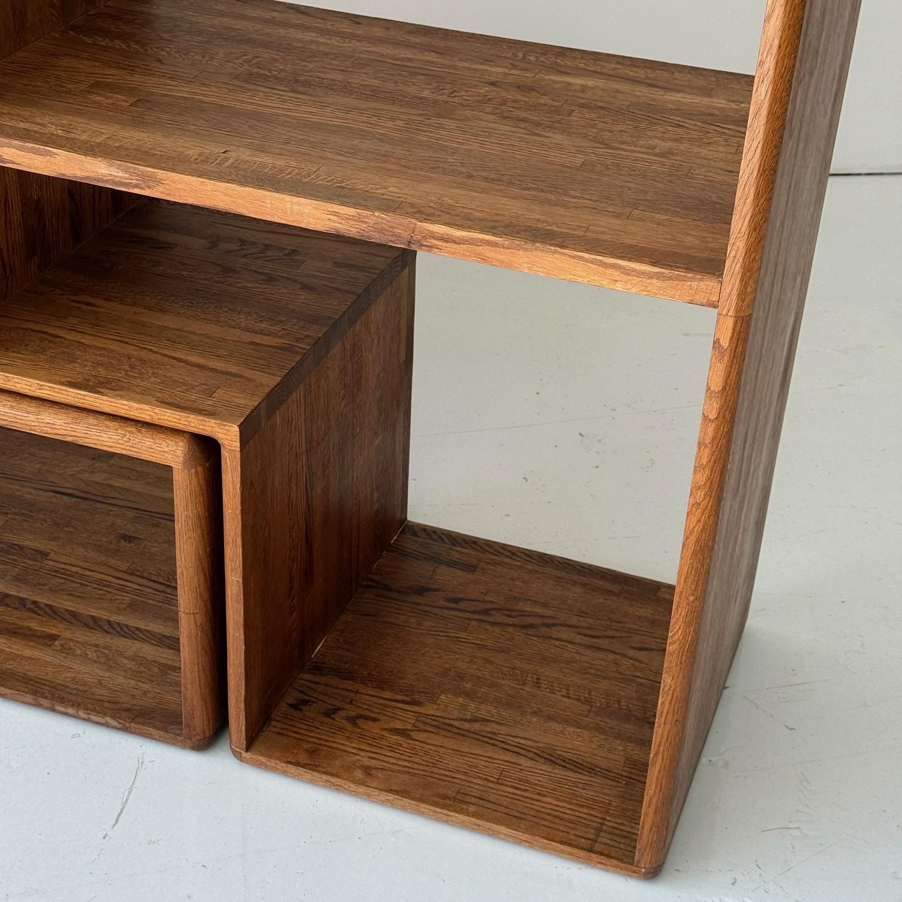 Studio Made Custom Oak Shelving Unit For Sale 9