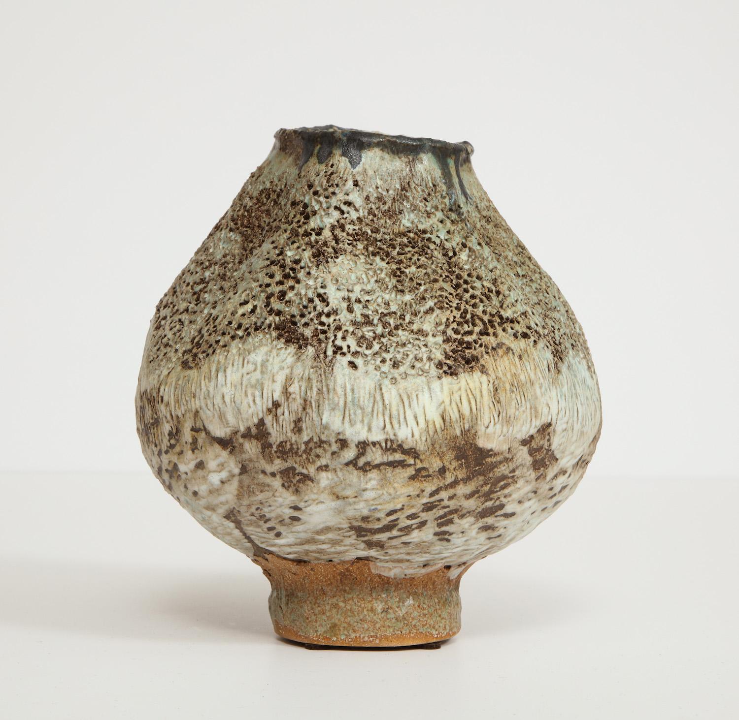 Glazed Studio-Made Footed Vase by Dena Zemsky