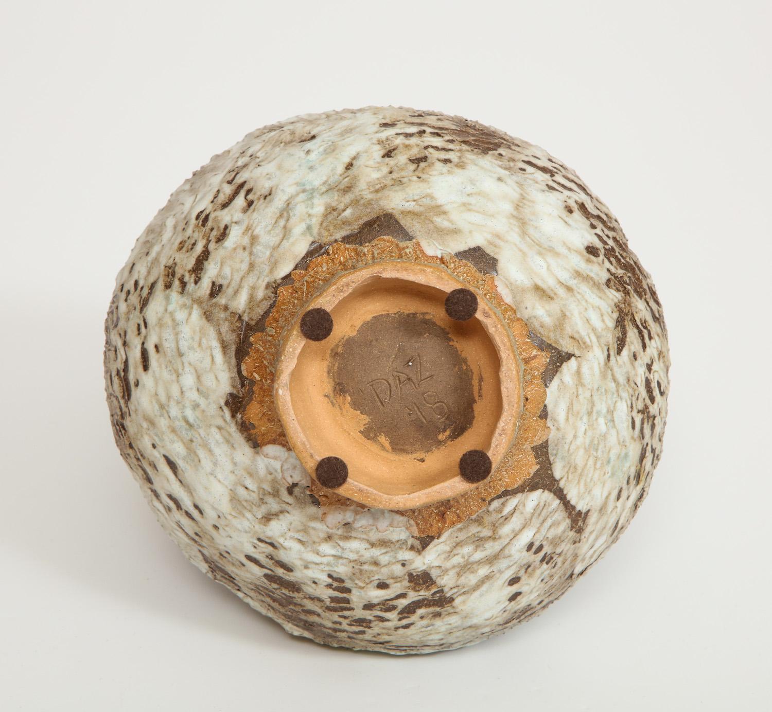 Stoneware Studio-Made Footed Vase by Dena Zemsky