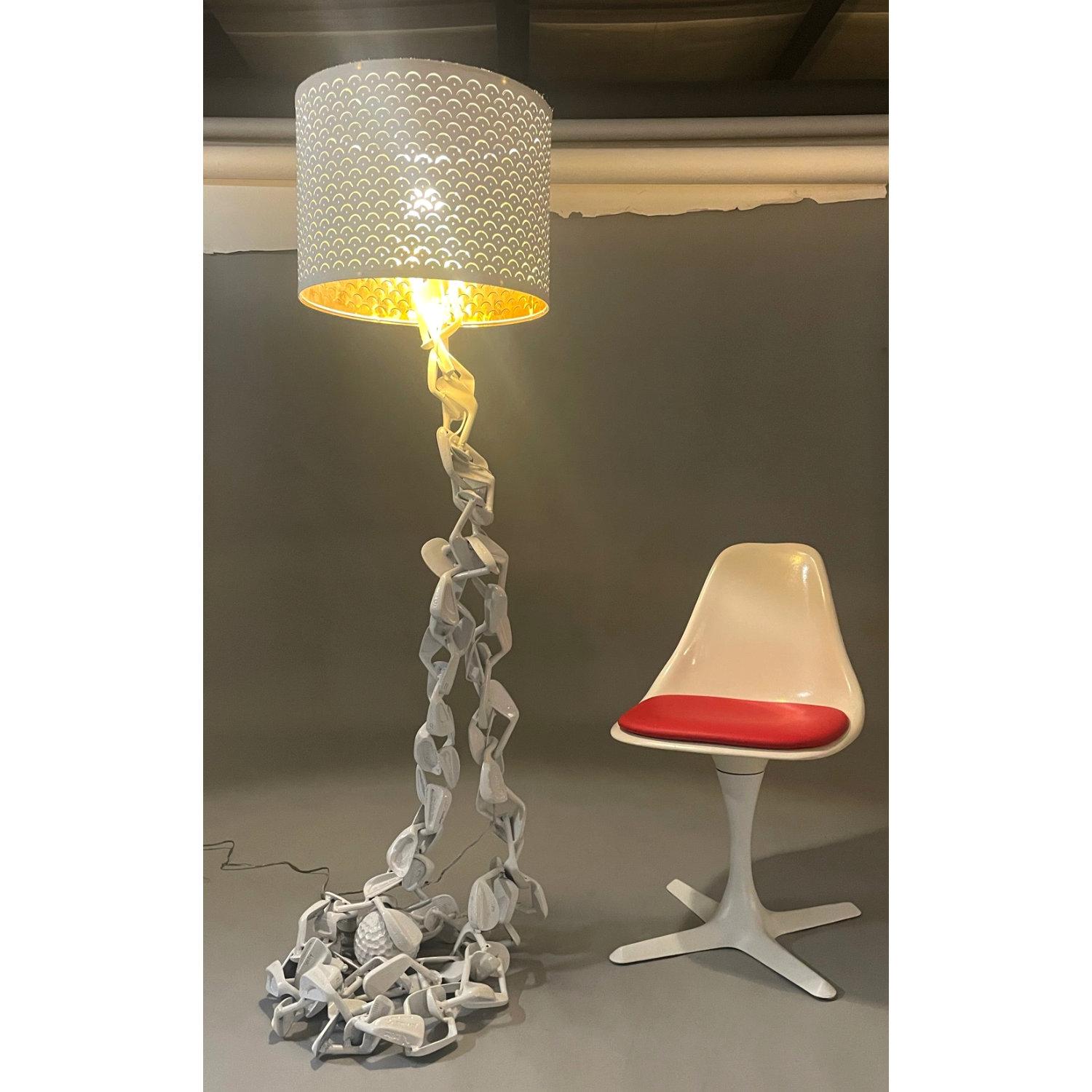 Modern Studio Made Golf Club Floor Lamp Pop Art Sculpture For Sale