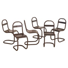 Studio Made Industrial Cantilever Dining Chairs, Set of 6