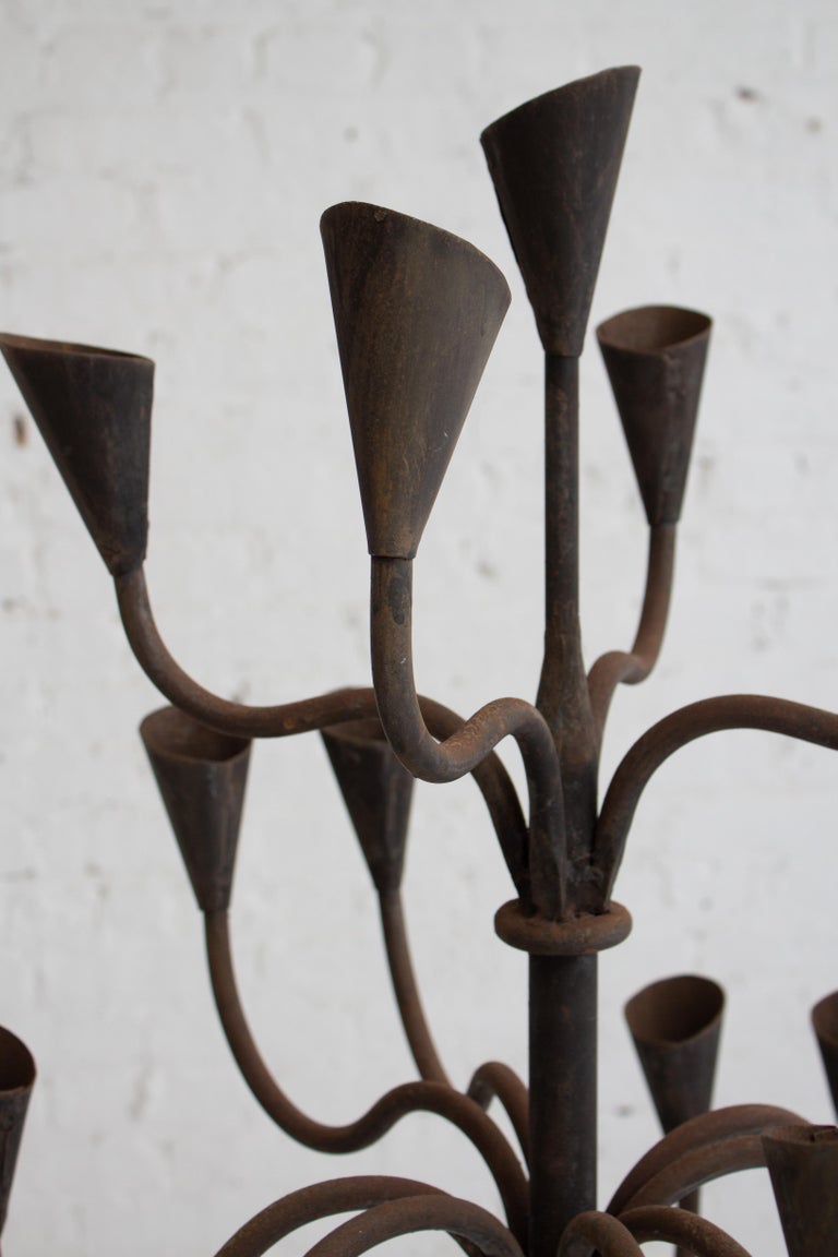 Studio Made Iron Candelabra For Sale at 1stDibs