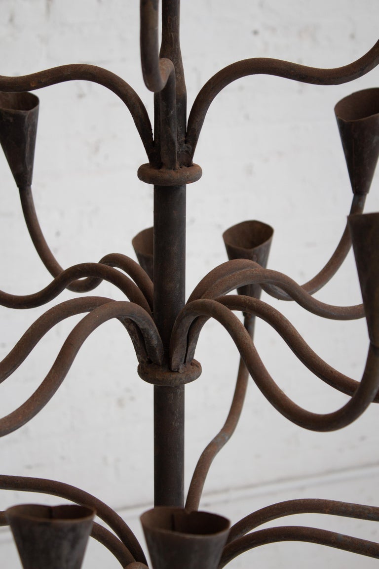 Studio Made Iron Candelabra For Sale at 1stDibs