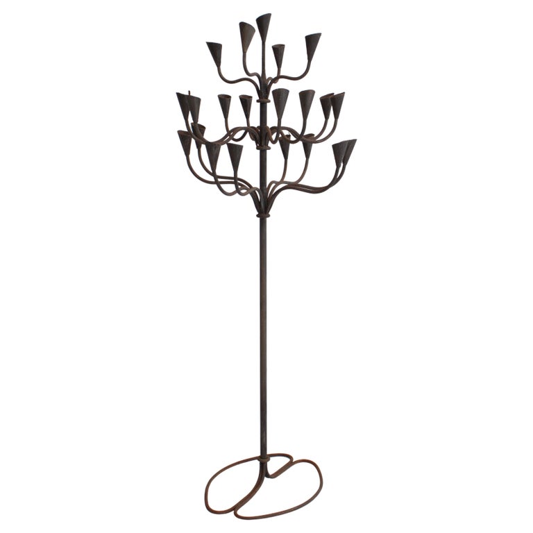 Studio Made Iron Candelabra For Sale at 1stDibs