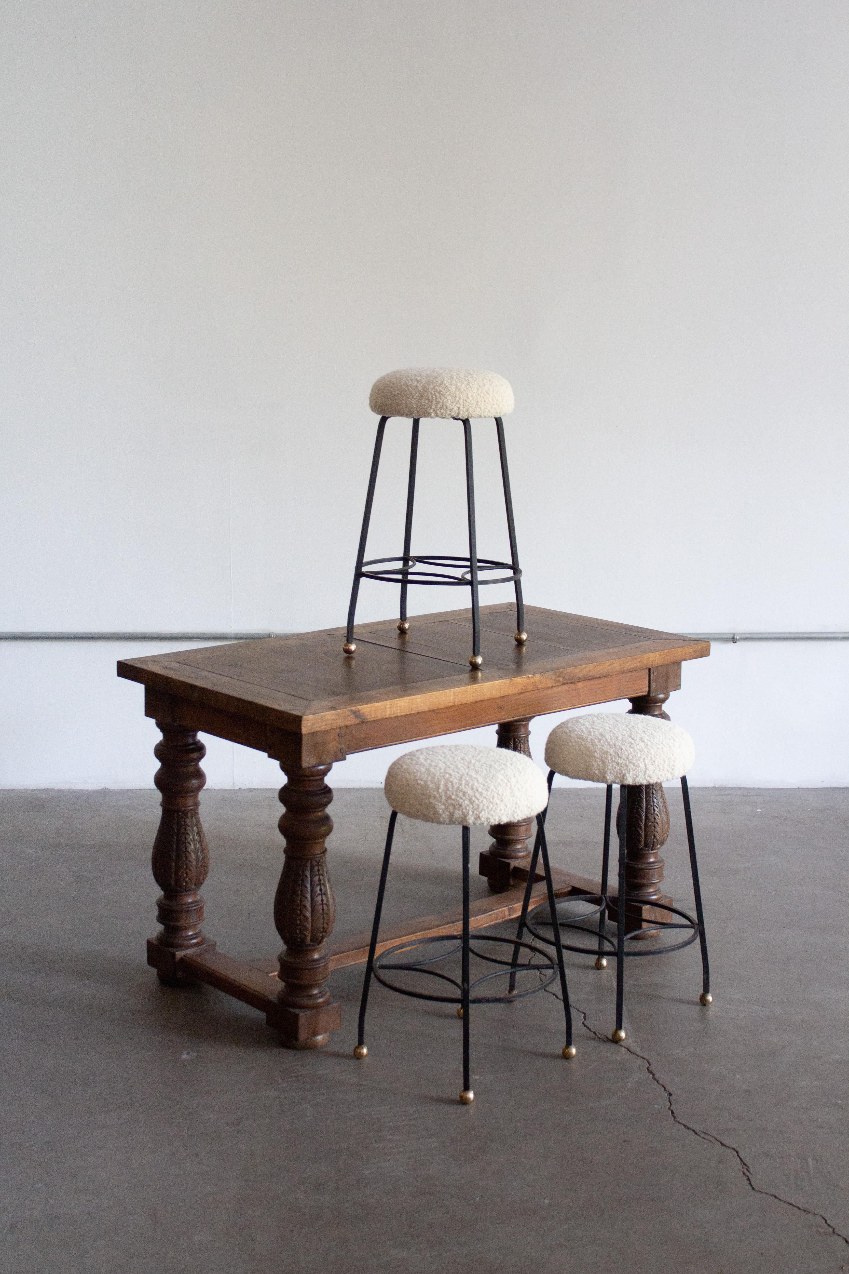 Studio Made Iron Counter Stools, a Set of 3 For Sale 3