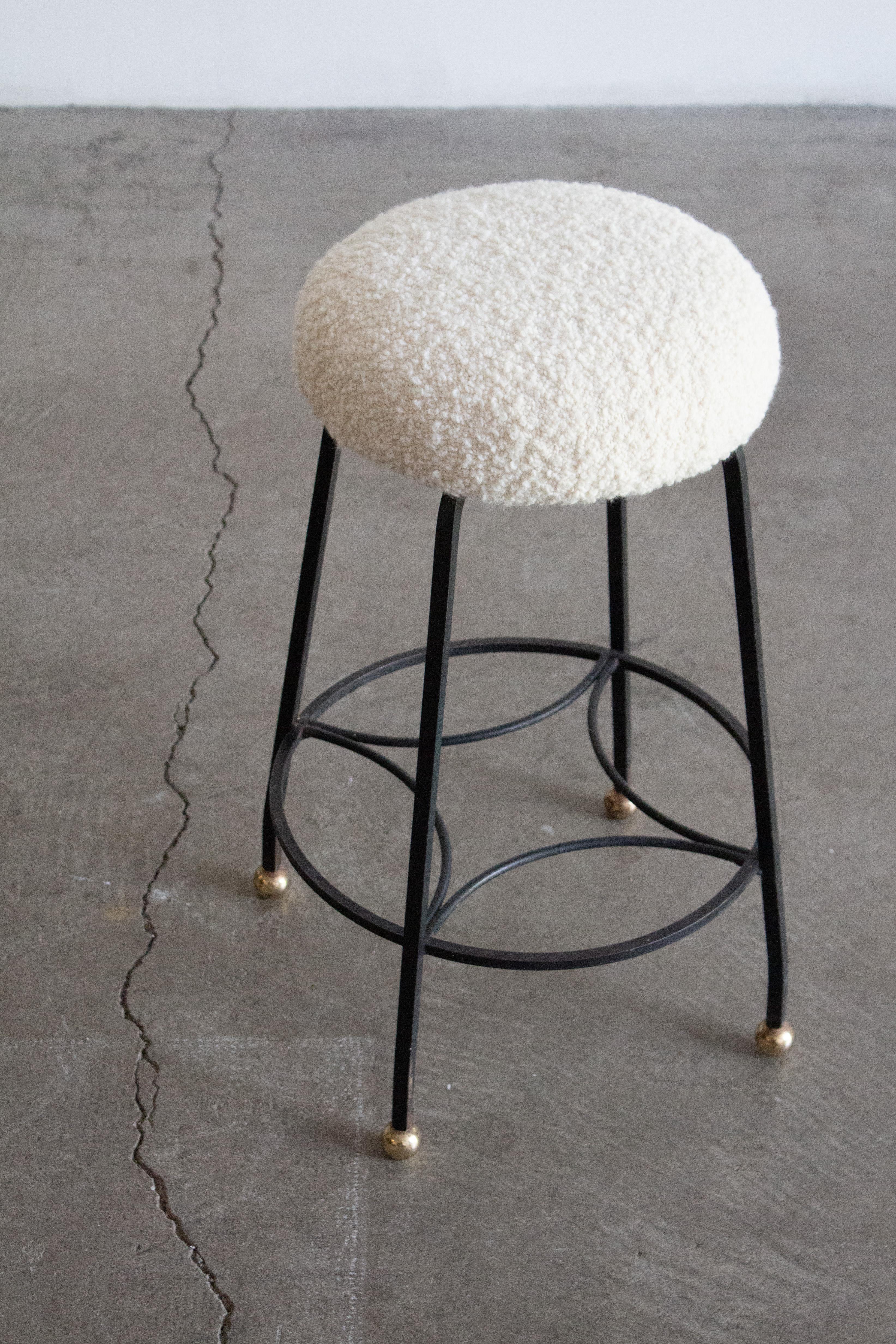 Studio Made Iron Counter Stools, a Set of 3 For Sale 1