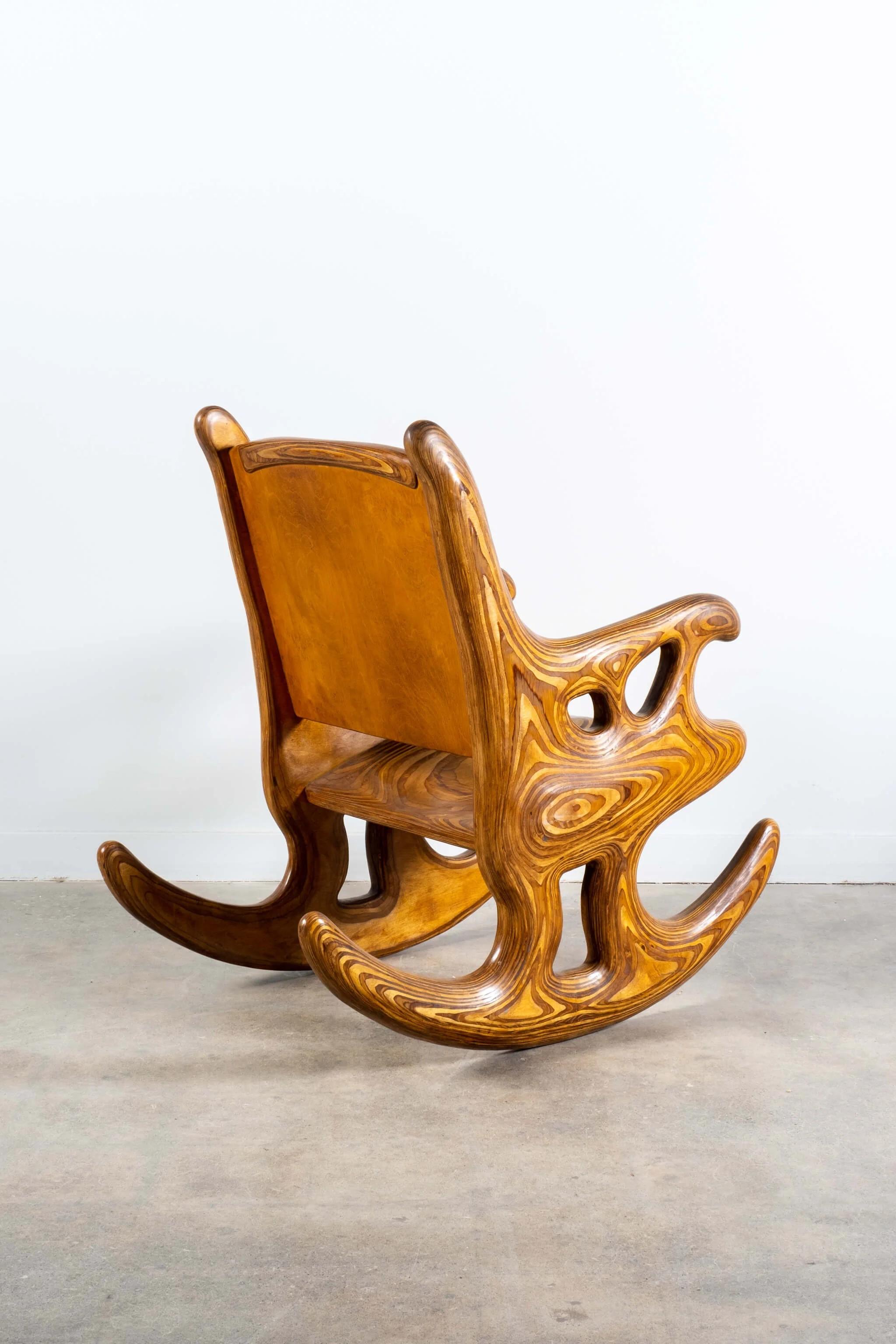 Studio Made Laminated Wood Rocking Chair by Douglas Hackett In Good Condition For Sale In Toronto, CA