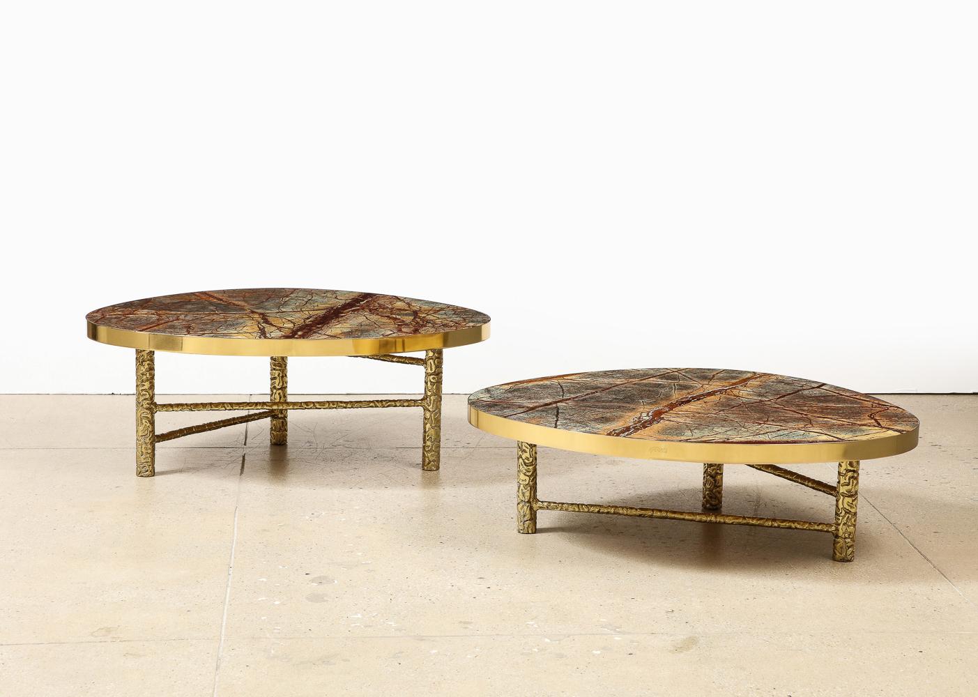 French Studio-made Meteoris Tables by Arriau For Sale