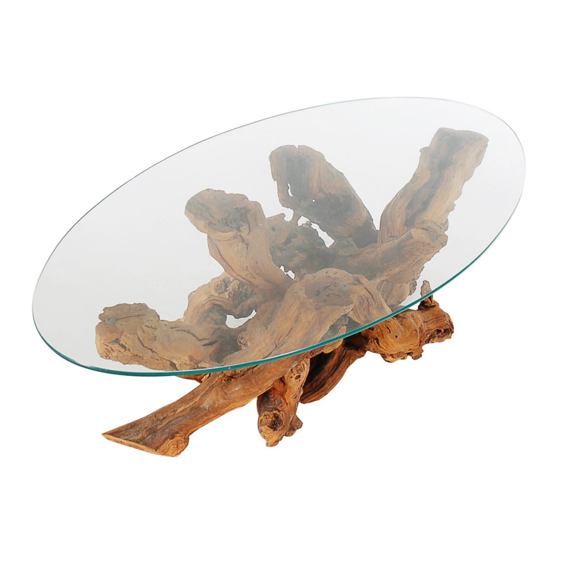 tree stump glass coffee table