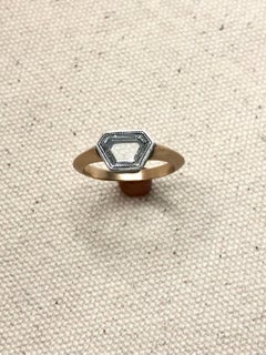 Studio made portrait cut diamond solitaire ring