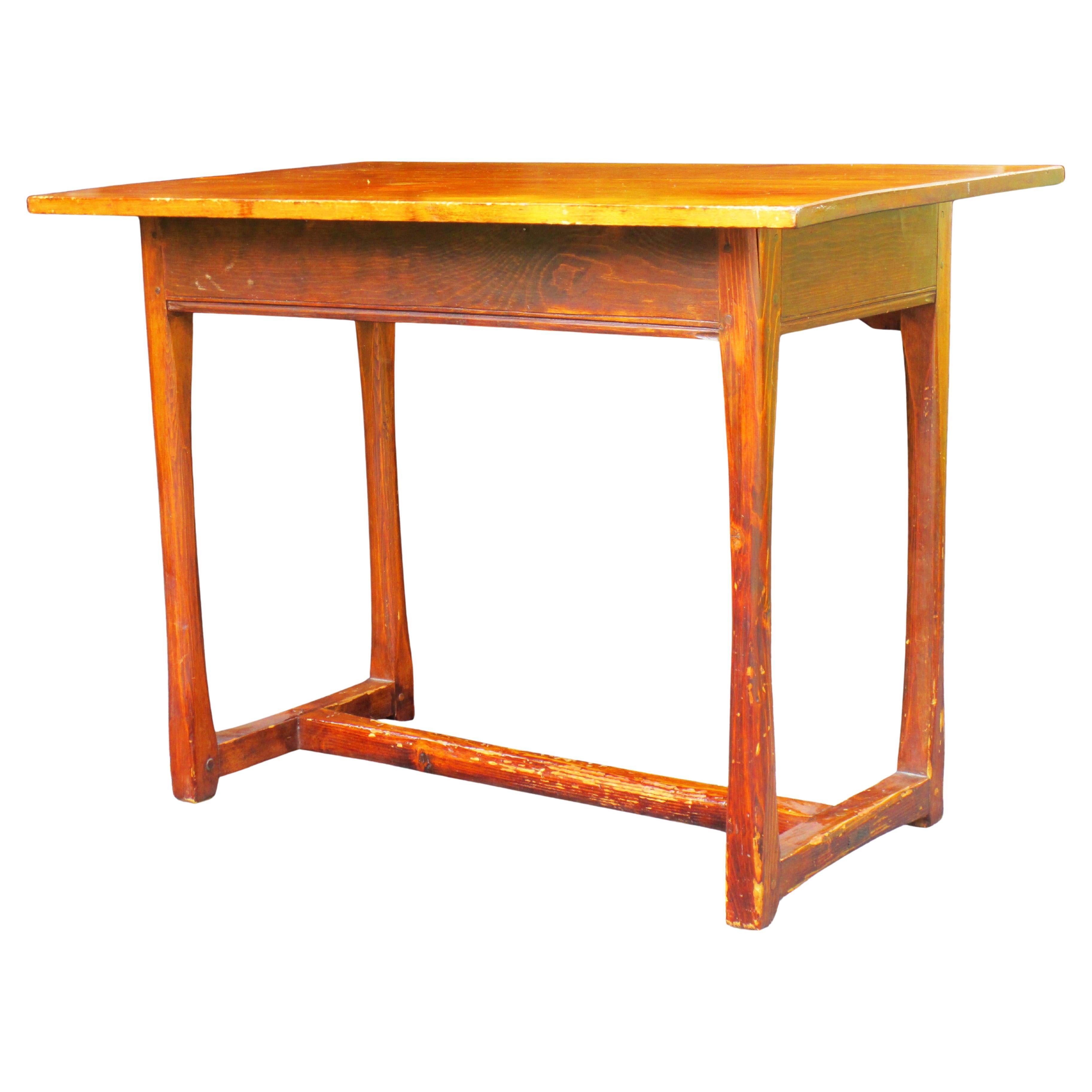 American Studio Made Rustic Pine Table - Saul Yalkert Craftsman, Circa 1930 (Handgeschnitzt) im Angebot