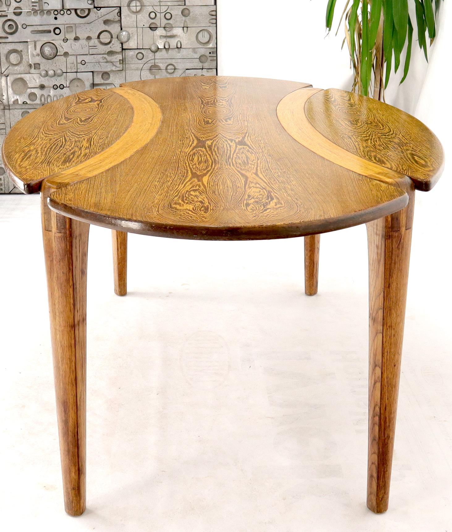 Varnished Studio Made Sculptural Legs Oval Shape Dining Table on Tapered Legs For Sale