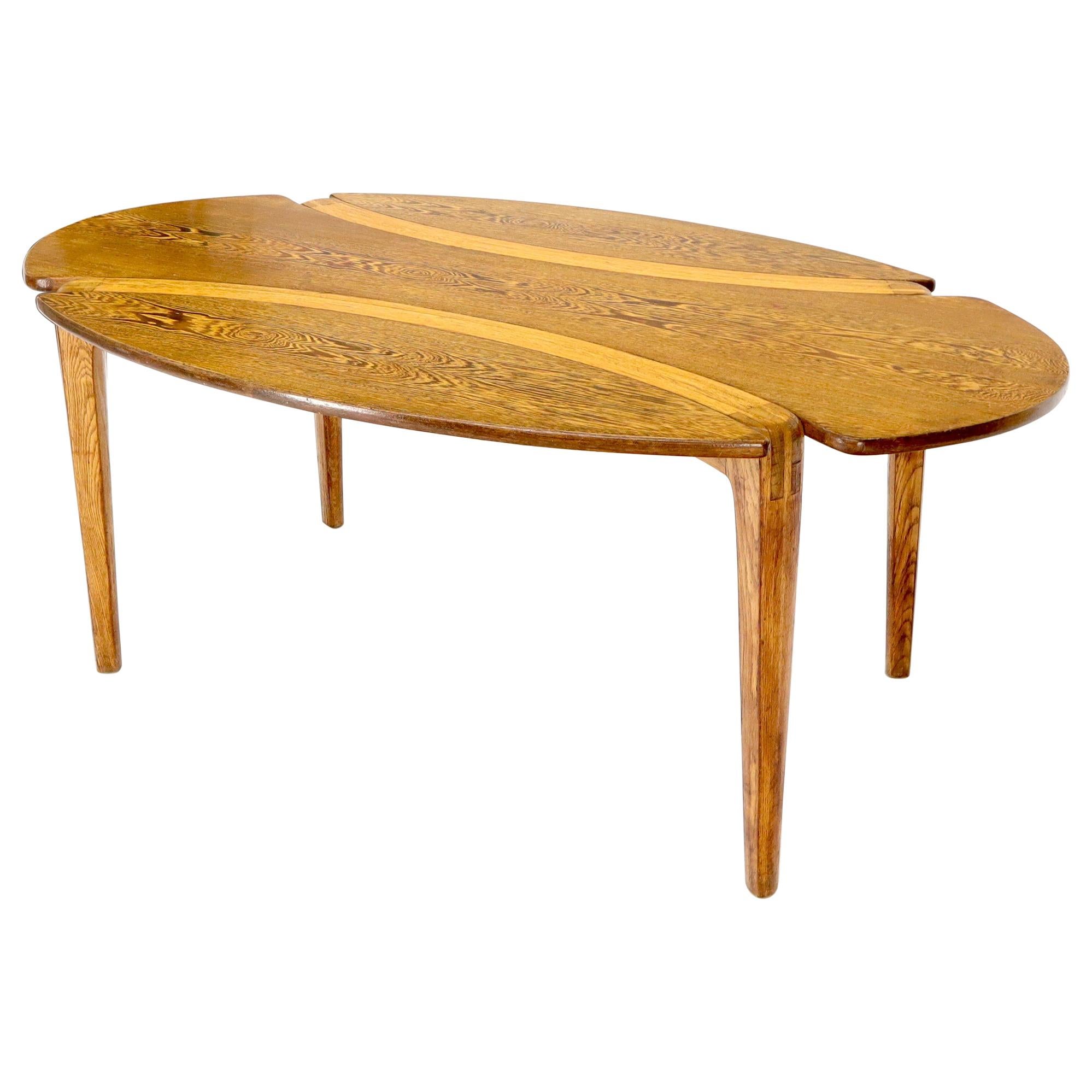 Studio Made Sculptural Legs Oval Shape Dining Table on Tapered Legs For Sale