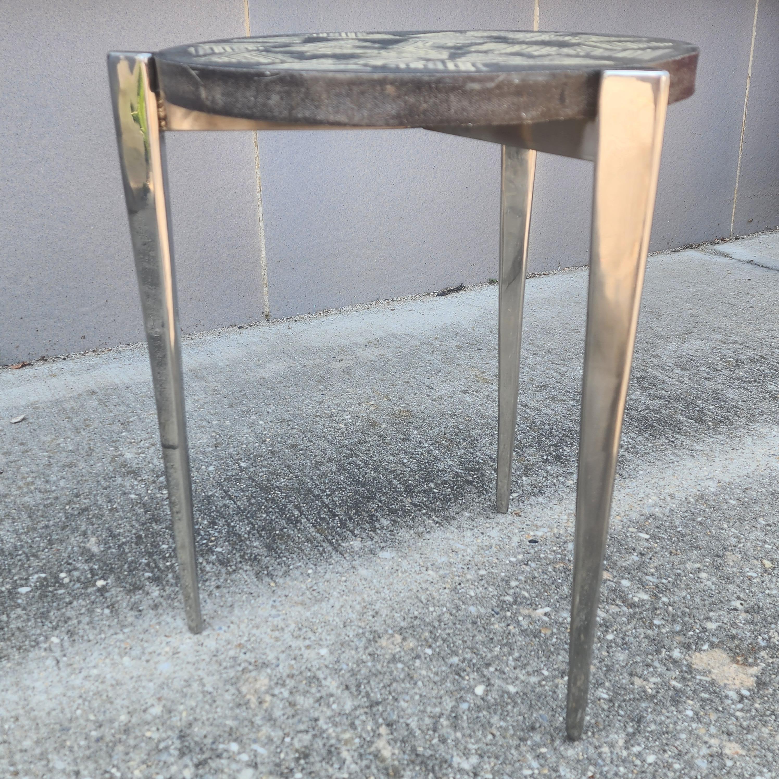 Polished Studio Made Side Table by Curtis Norton and Lewis Trimble For Sale
