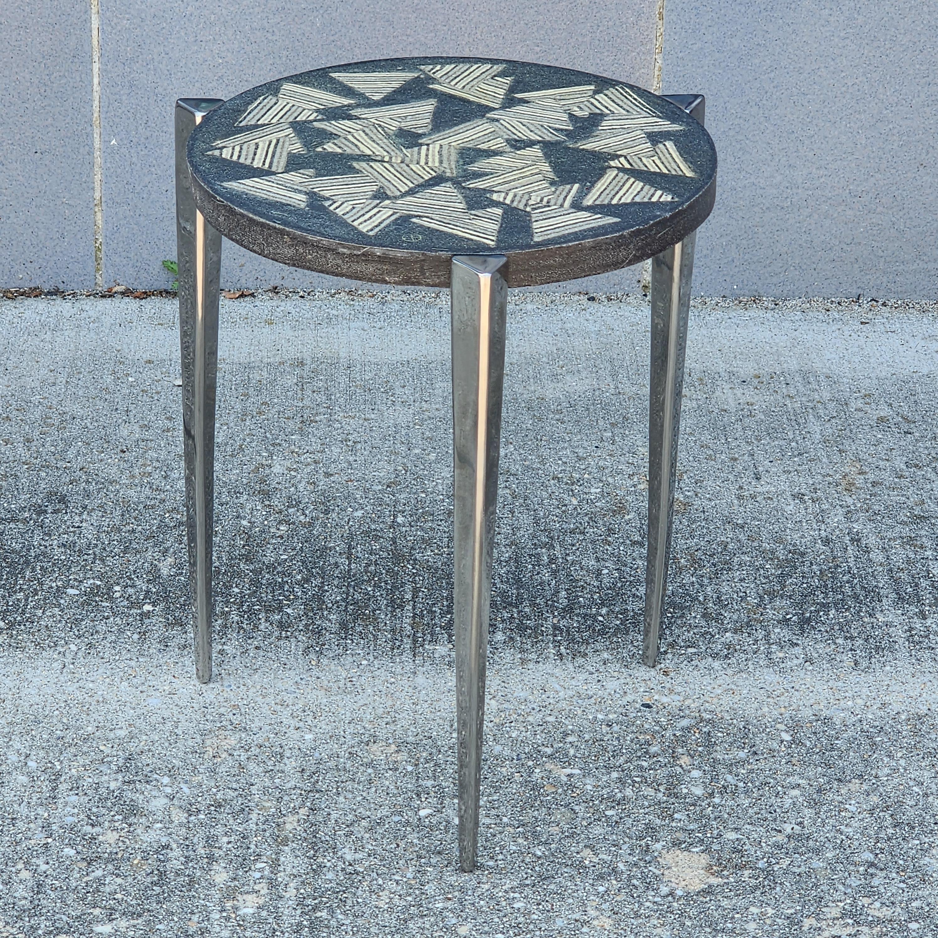 Stainless Steel Studio Made Side Table by Curtis Norton and Lewis Trimble For Sale