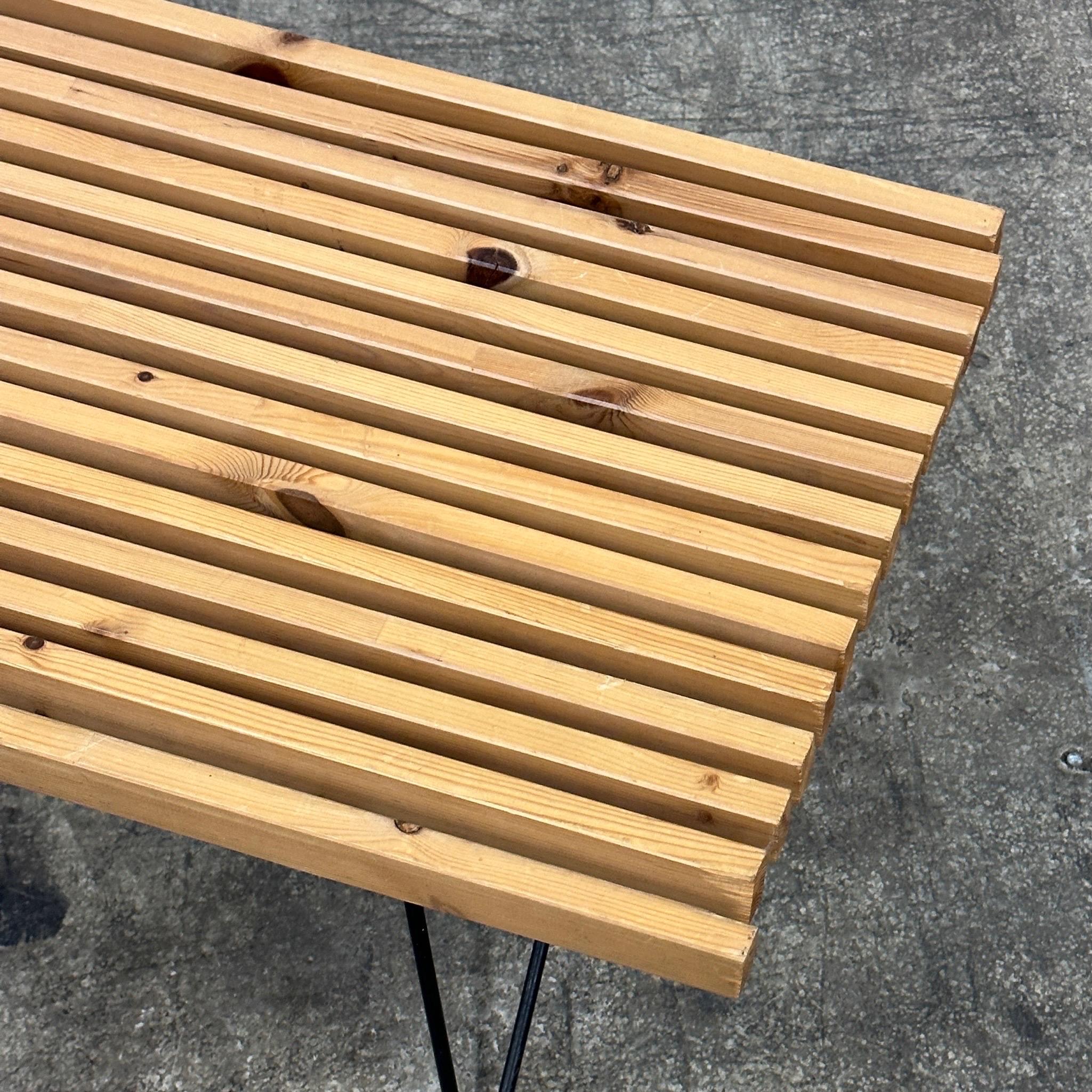 Mid-Century Modern Studio Made Slat Bench For Sale