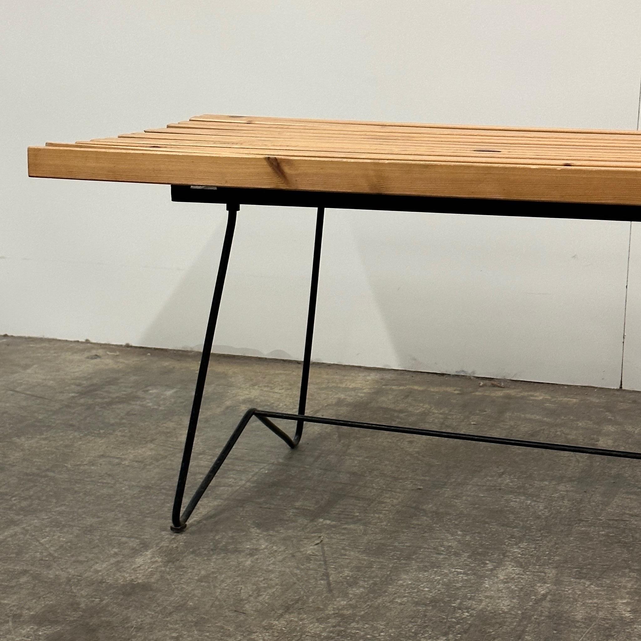 Studio Made Slat Bench In Good Condition For Sale In Chicago, IL
