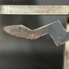 Studio Made Welded Metal Bench with Swivel Seats