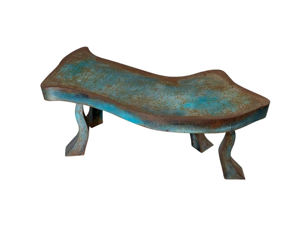 Banc en acier soudé fabriqué par Studio A, 1980 Excellent état - En vente à Chicago, IL