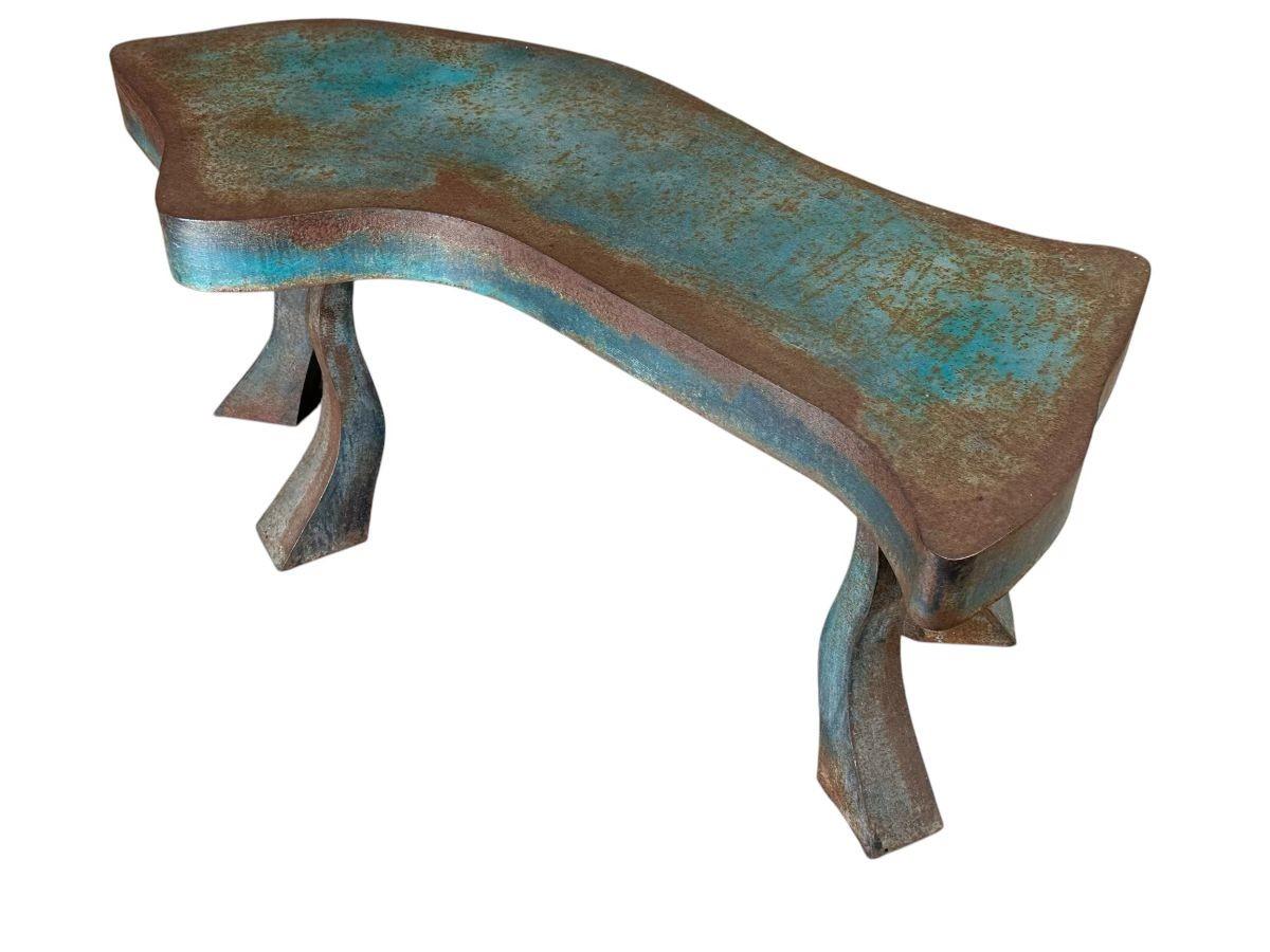 Fin du 20e siècle Banc en acier soudé fabriqué par Studio A, 1980 en vente