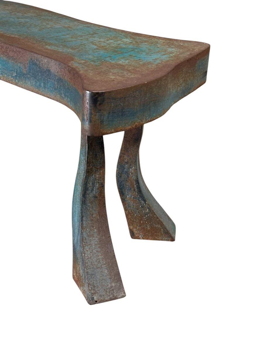 Banc en acier soudé fabriqué par Studio A, 1980 en vente 4