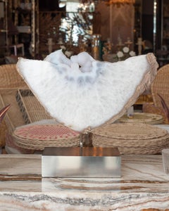 Studio Maison Nurita Agate and Quartz Slice Sculpture with Brushed Nickel Base