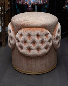 Studio Maison Nurita Bespoke Ottoman in Pale Pink Sabina Fay Braxton Silk Velvet