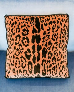Studio Maison Nurita Coral Pink Bevilacqua Leopard Silk Velvet and Satin Pillows