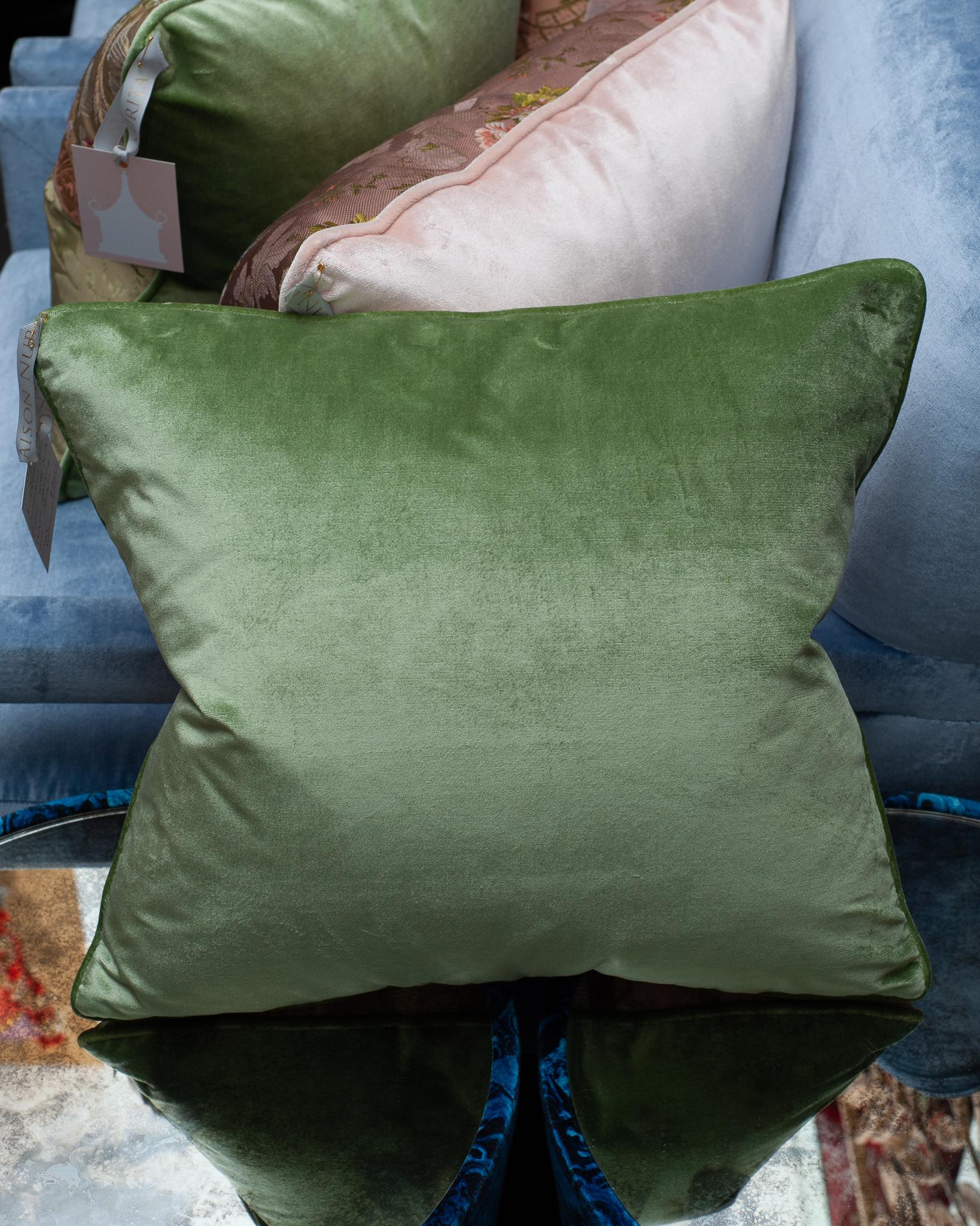 Studio Maison Nurita Floral and Patchwork Silk Velvet Pillow with Metallic Trims In New Condition For Sale In Toronto, ON