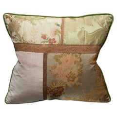 Studio Maison Nurita Floral and Patchwork Silk Velvet Pillow with Metallic Trims