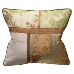 Studio Maison Nurita Floral and Patchwork Silk Velvet Pillow with Metallic Trims