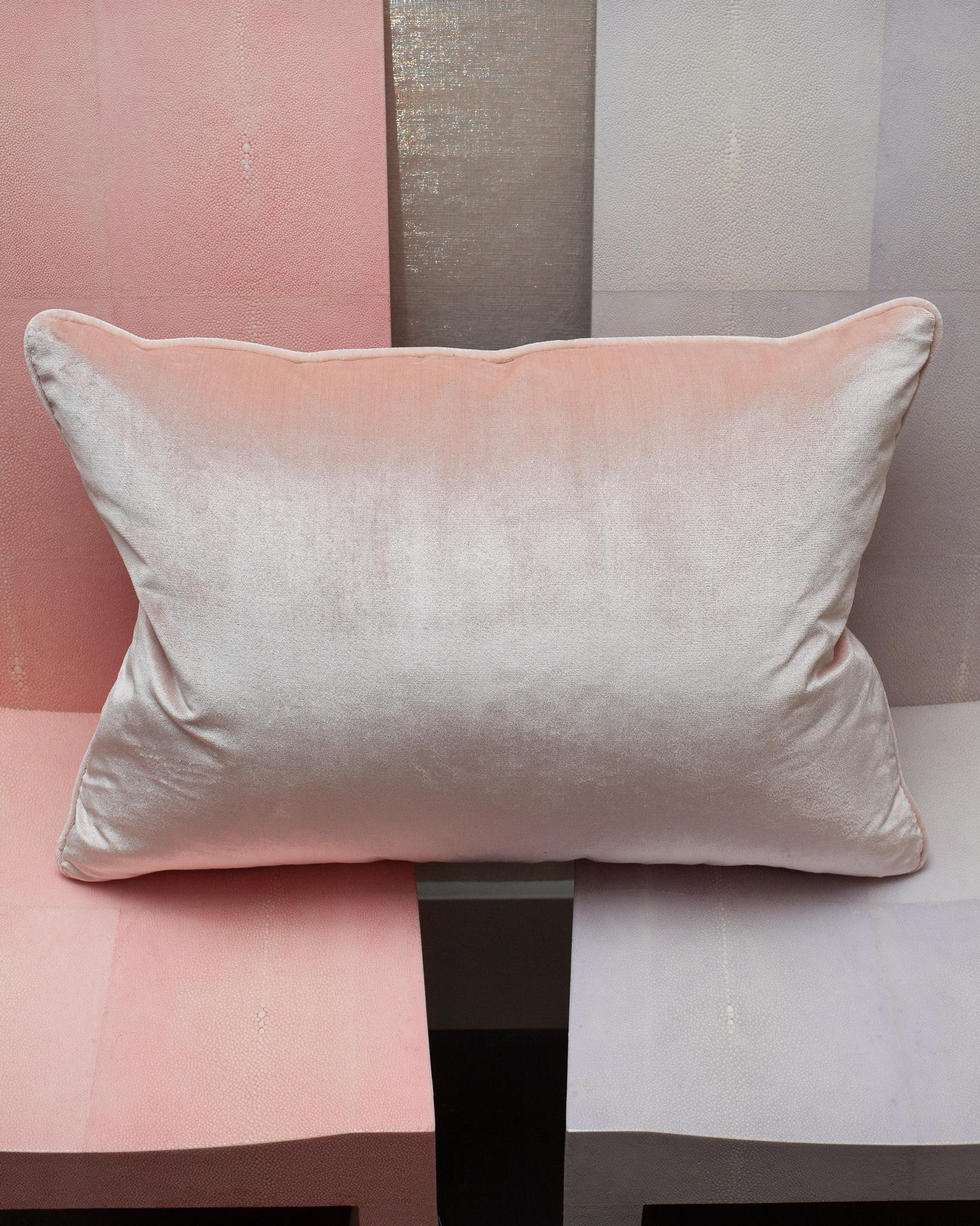 Canadian Studio Maison Nurita Floral Document Print Silk and Silk Velvet Pillow For Sale
