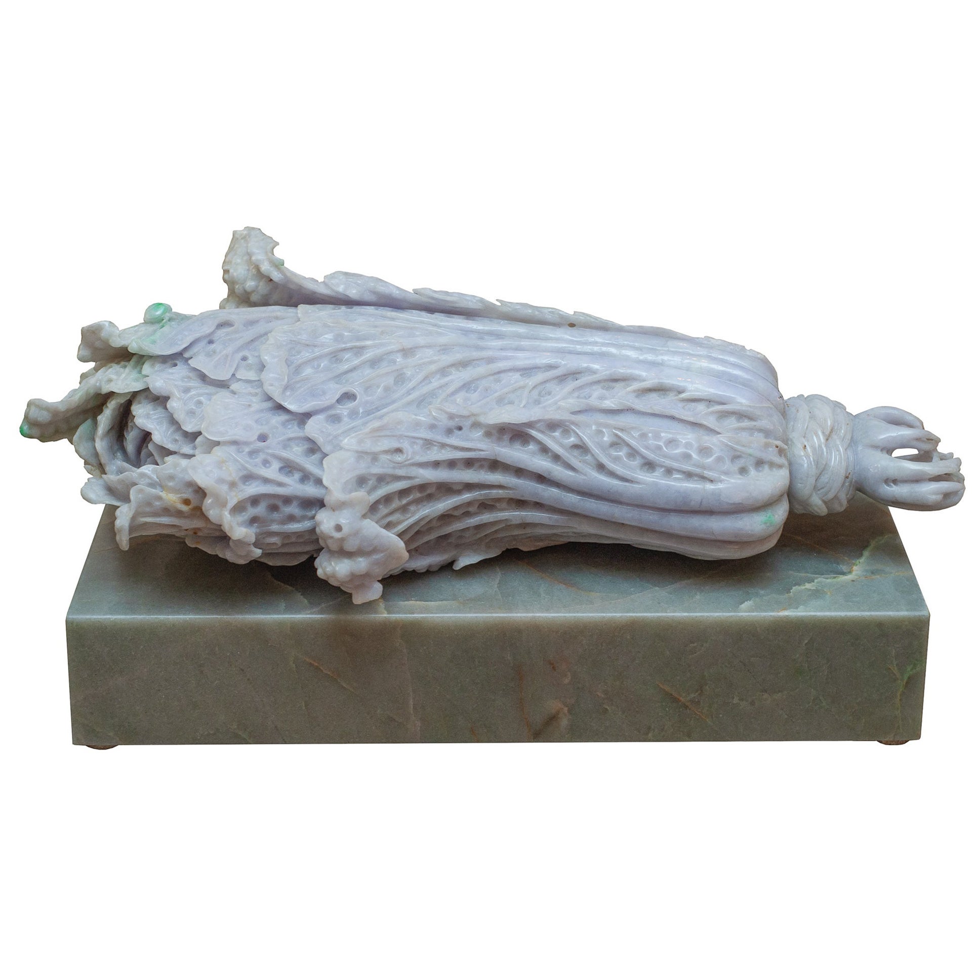 Studio Maison Nurita Large Lavender & Green Jade Cabbage on Green Marble Block