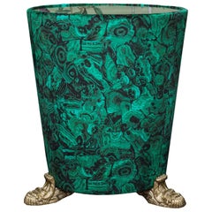 Studio Maison Nurita Malachite Velvet Table with Bronze Scroll Legs