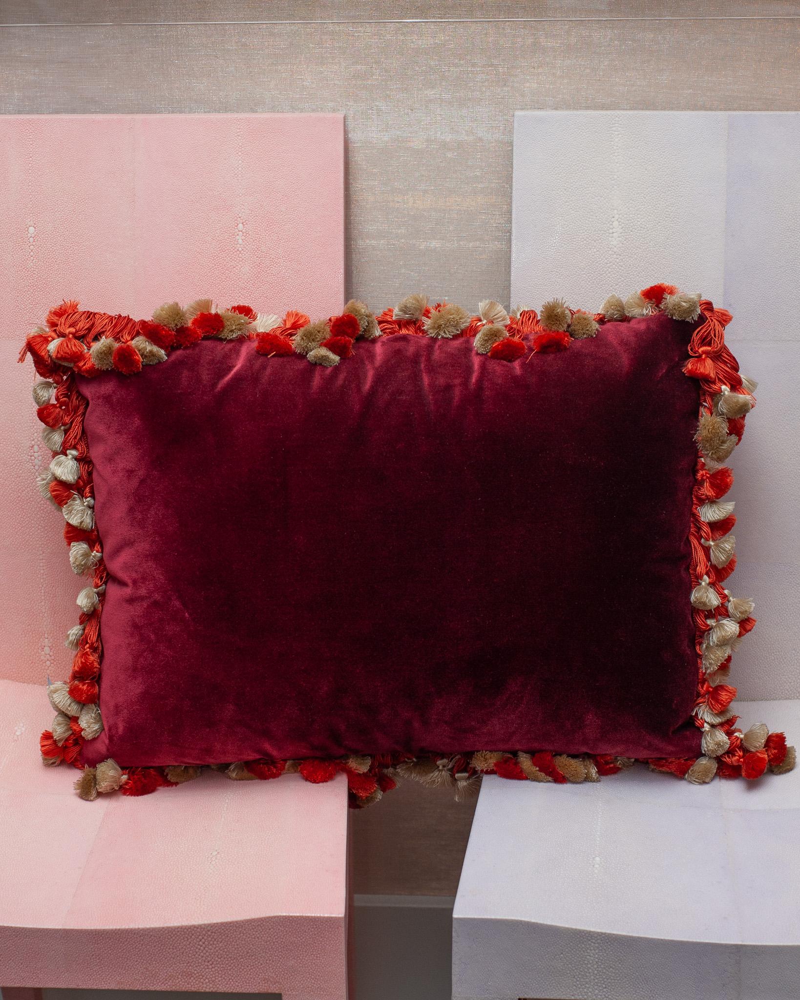 Contemporary Studio Maison Nurita Patchwork Silk and Cut Pile Velvet Pillow For Sale