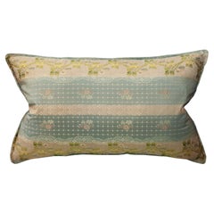 Studio Maison Nurita Soft Blue Document Print Floral Brocade Pillow