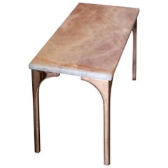 Studio Maison Nurita Soft Pink Rose Quartz Table with Bronze Legs