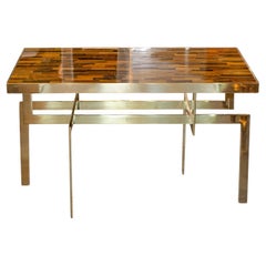 Studio Maison Nurita Tiger's Eye Table in Polished Brass