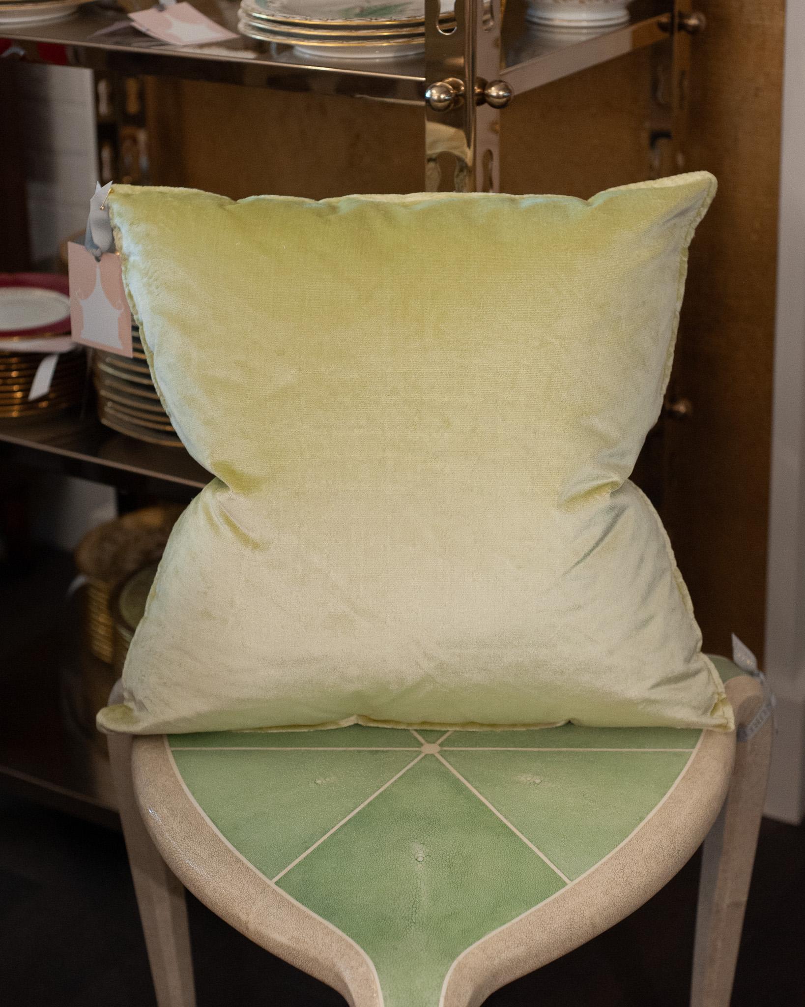 Canadian Studio Maison Nurita Yellow Document Print Floral Brocade Pillow For Sale