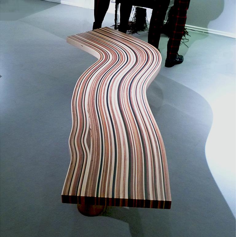 Wave, StudioManda, CoffeeTable, Wood, Liquid Metal, Limited Edition, Lebanon2012 In New Condition For Sale In Beirut, LB