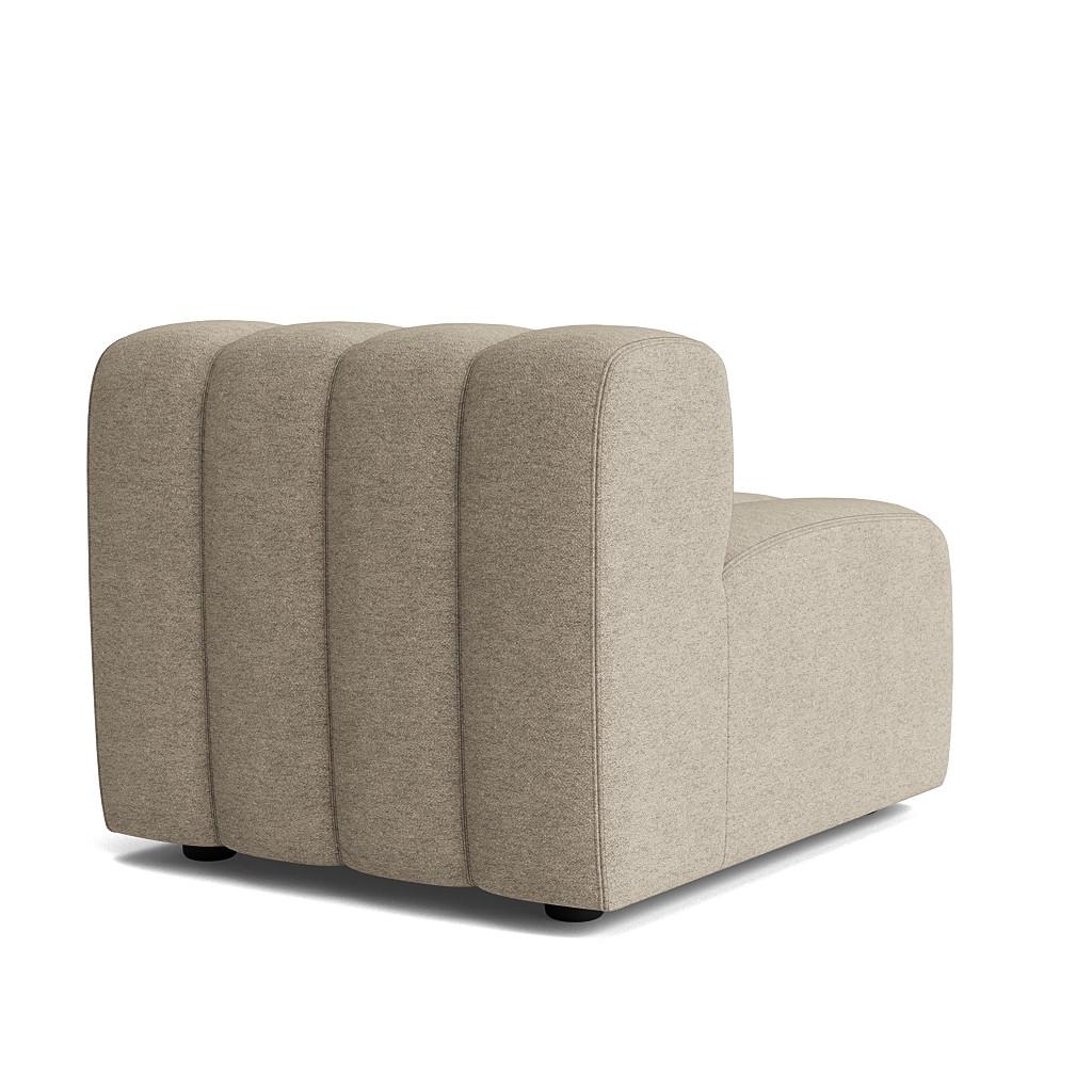 Studio Medium Modular Sofa by NORR11
Dimensions: D 96 x W 80 x H 70 cm. SH 47 cm. 
Materials: Foam, wood and upholstery.
Upholstery: Barnum Boucle Color 3.
Weight: 52 kg.

Available in different upholstery options. A plywood structure with elastic