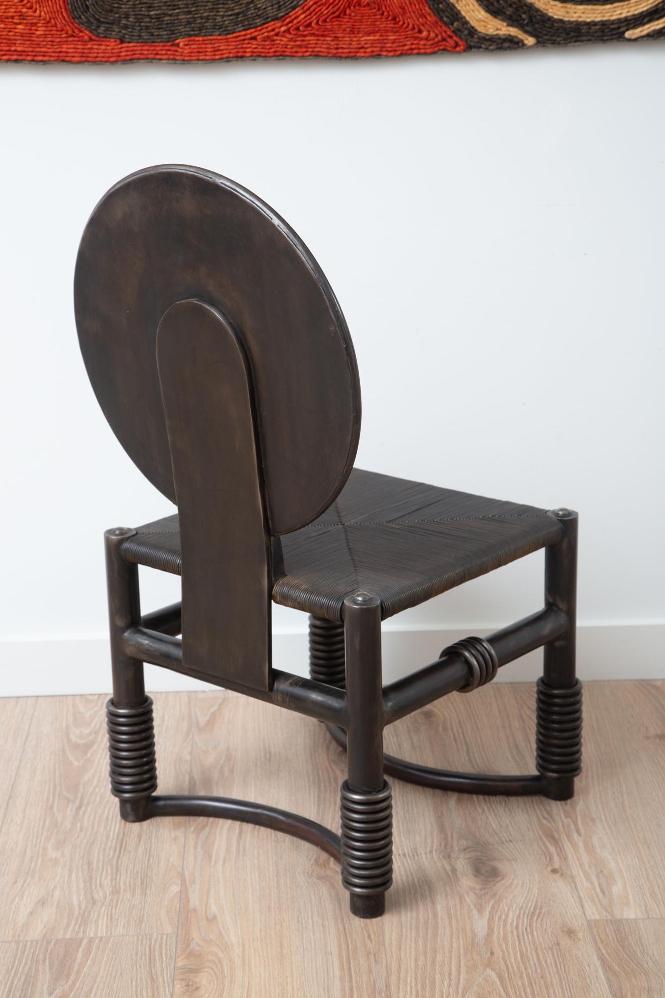 Mid-Century Modern Studio Metal Chair Sculpture, in Stock For Sale