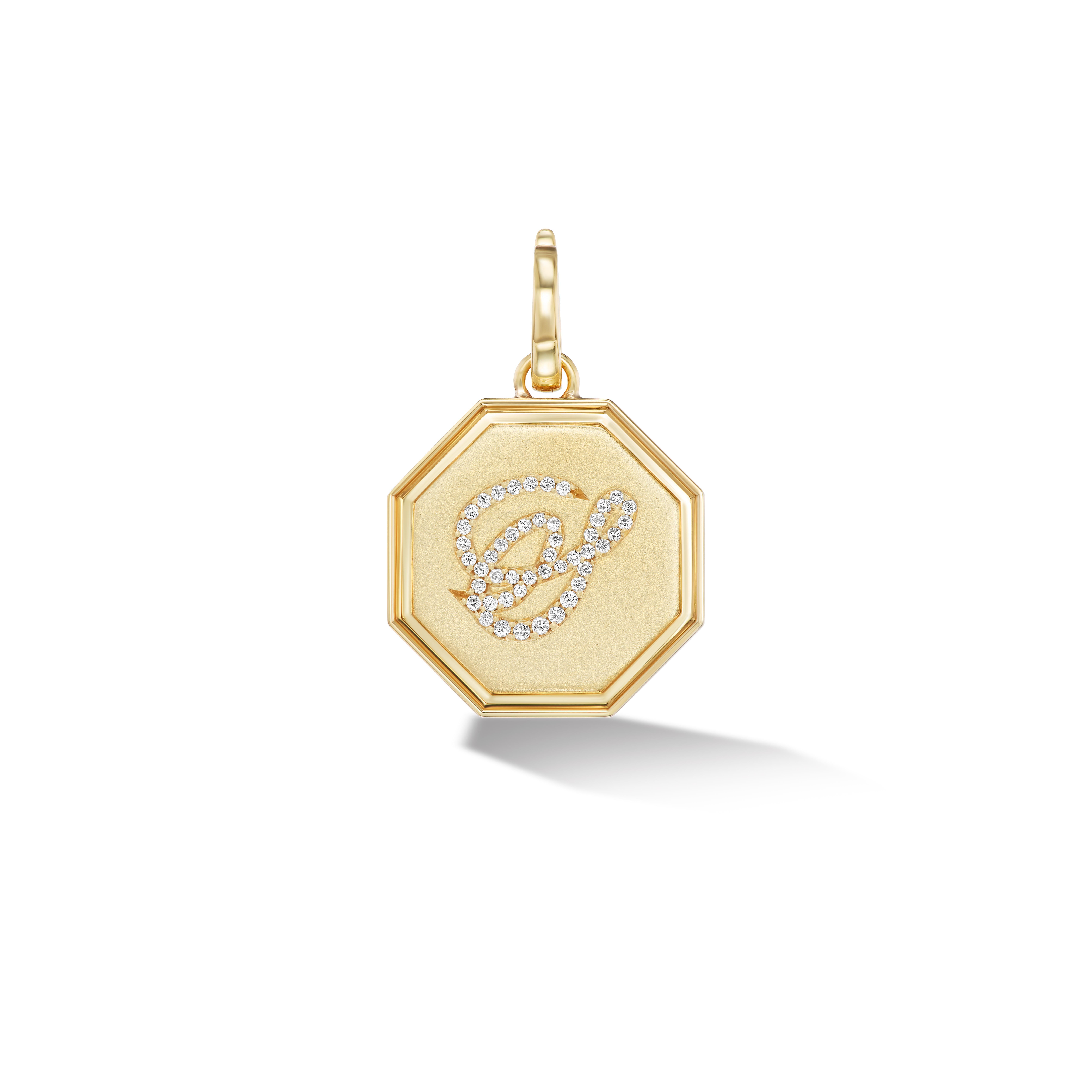 gold material: 18k yellow gold

letters: a-z offered, only 1 letter. please send a message to inform us which letter you require.

stones: 0.10 ctw G SI natural diamonds

size: 20 mm pendant with hinged bail 

lead-time: made to order, please allow