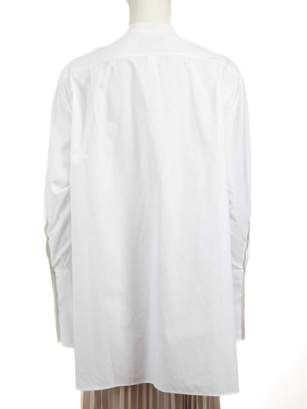 Studio Nicholson White Buttoned Collarless Shirt Size L In Good Condition For Sale In London, GB