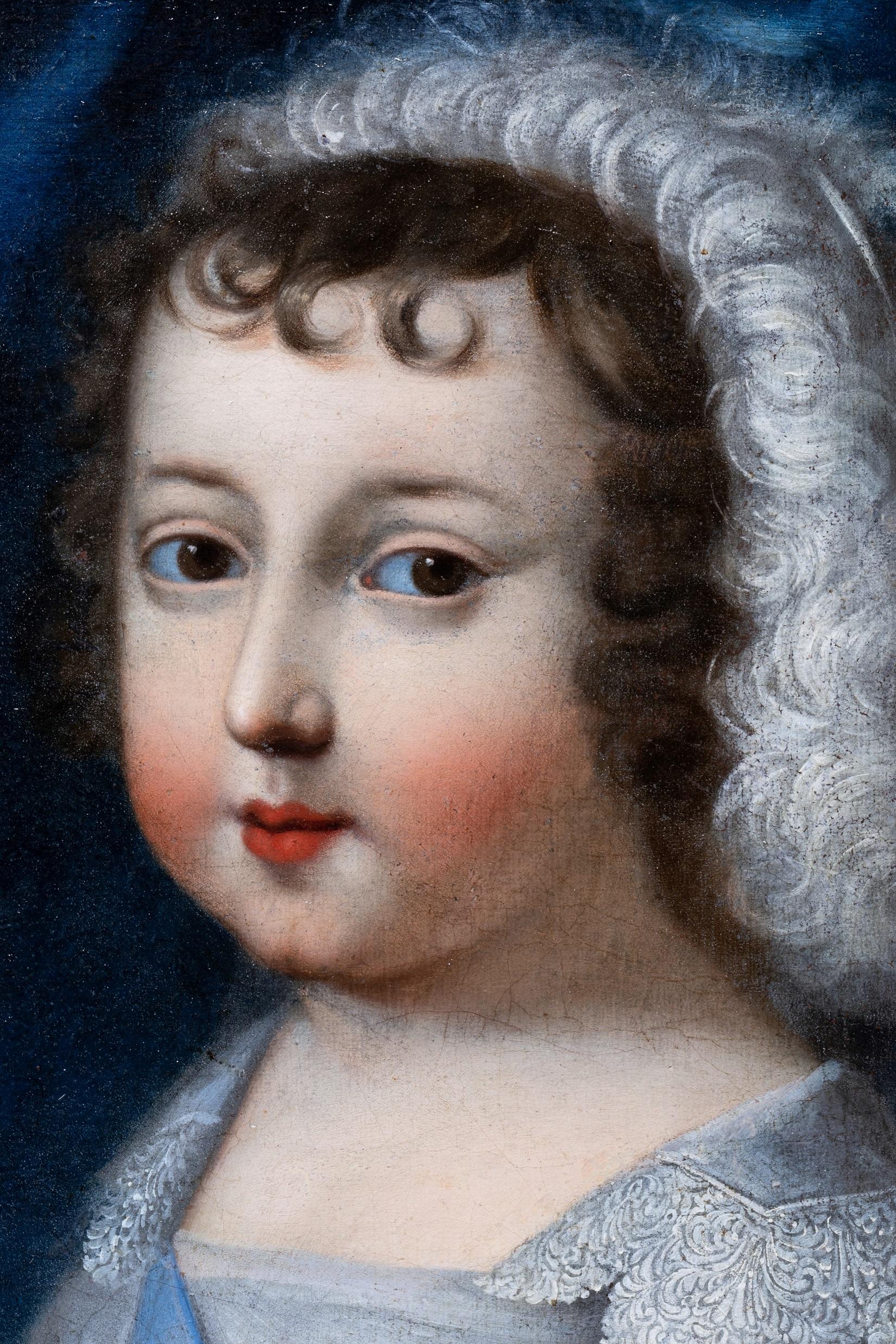 Rare double portrait depicting Louis XIV and his brother Philippe de France as children.
17th century French School, circa 1645, attributed to Charles and Henri Beaubrun.
Oil on canvas, dimensions: h. 48.03, w. 35.43 in.
Important 17th century