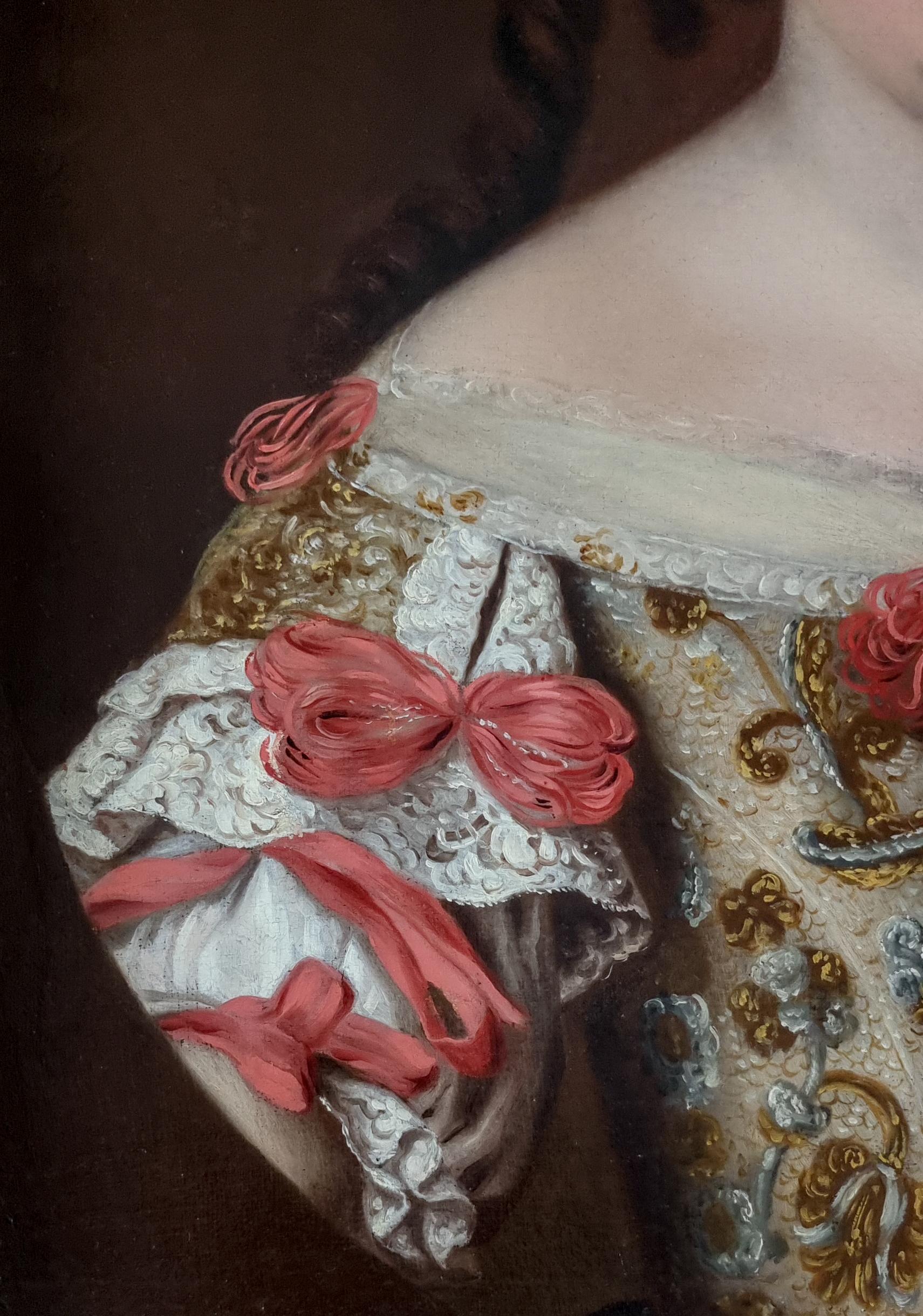 Portrait d'une femme, huile sur toile de la princesse Farnèse Maria Virginia Borghese Chigi en vente 1