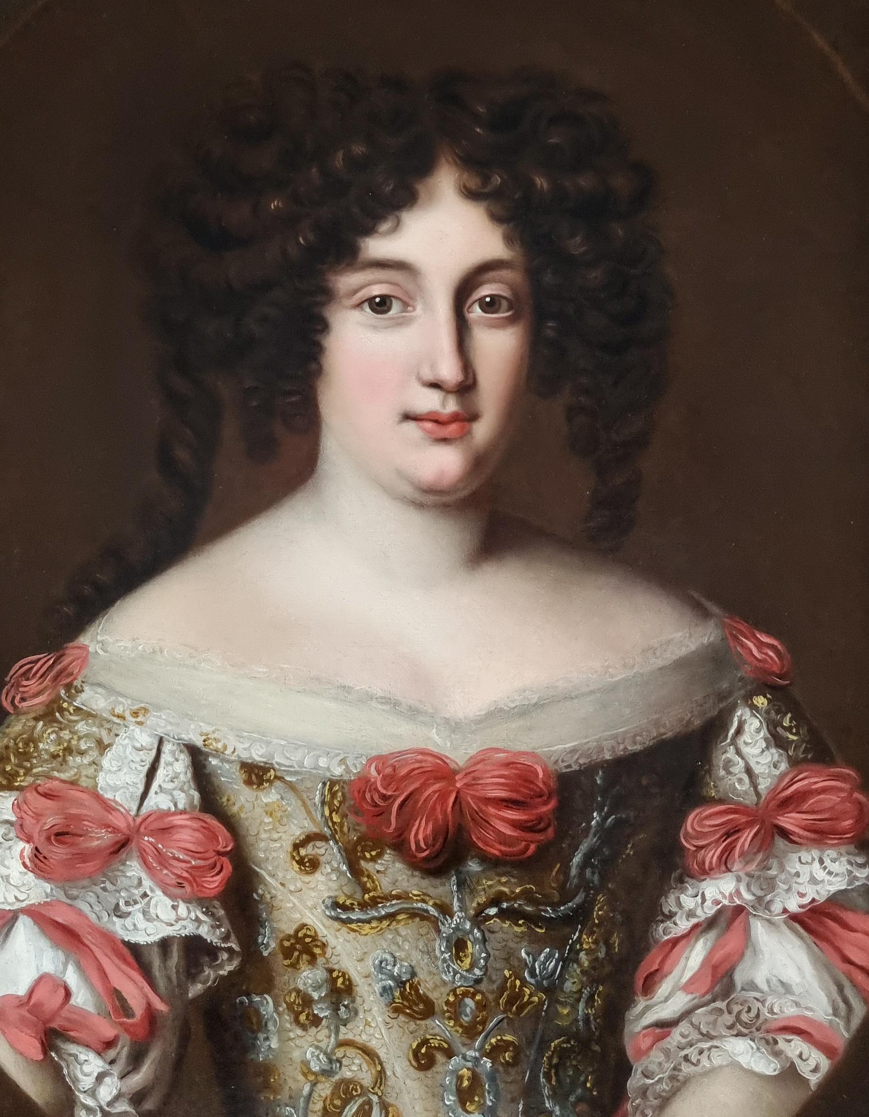 Porträt einer Dame, Maria Virginia Borghese, Chigi, Prinzessin Farnese, Öl auf Leinwand im Angebot 2
